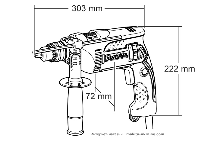 Ударная дрель MAKITA HP1640 + набор сверл
