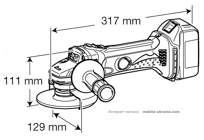 Аккумуляторная болгарка MAKITA DGA450Z