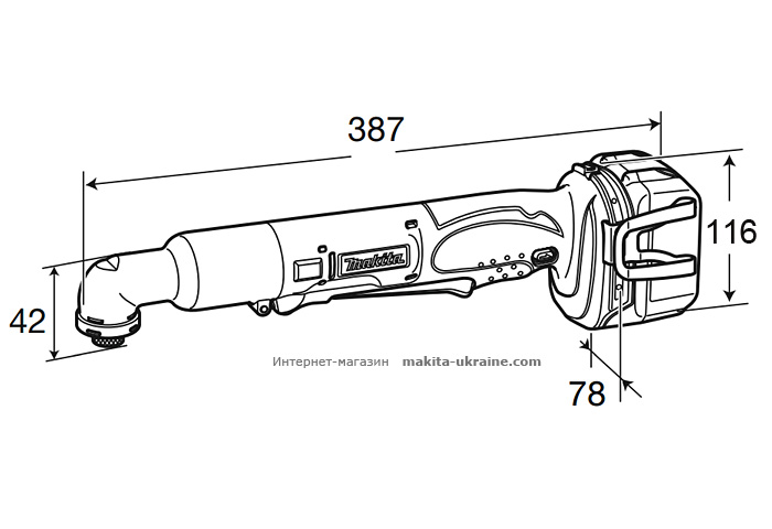 Аккумуляторный угловой шуруповерт MAKITA DTL061RFE