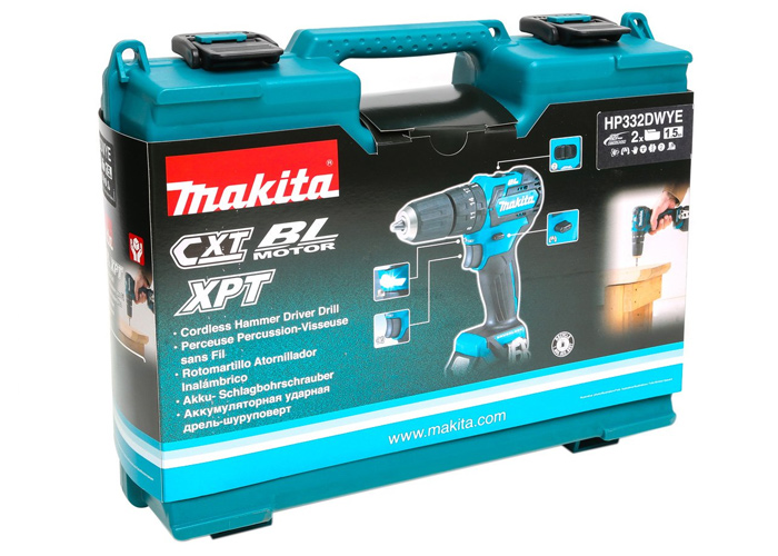 Аккумуляторная ударная дрель-шуруповерт MAKITA HP332DWYE