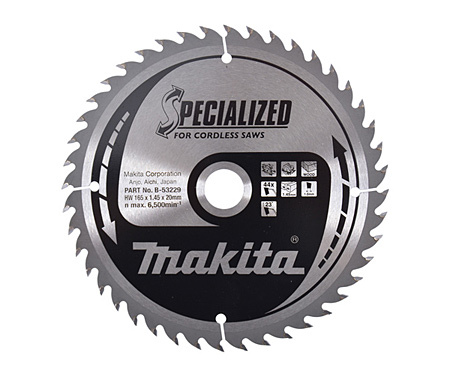 Пиляльний диск по деревині SPECIALIZED 165x20 мм 44T MAKITA B-53229