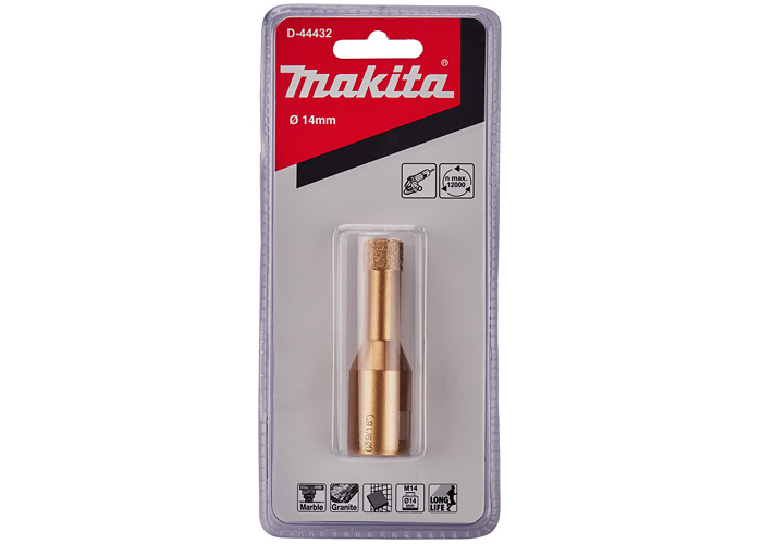 Алмазная коронка M14 Vacuum brazed 14 мм MAKITA D-44432