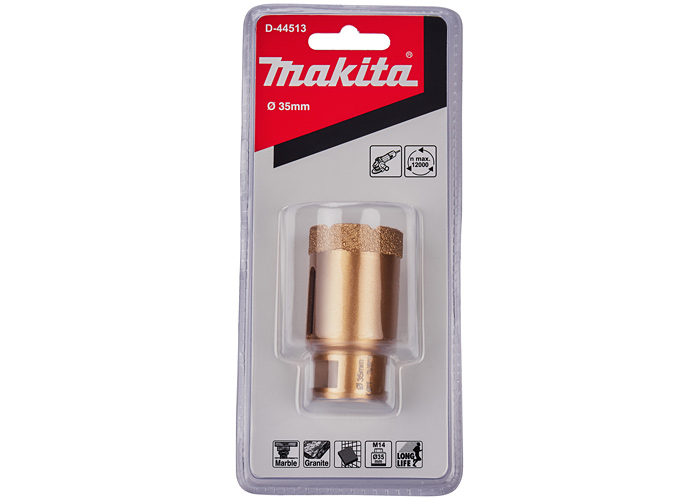 Алмазная коронка M14 Vacuum brazed 35 мм MAKITA D-44513