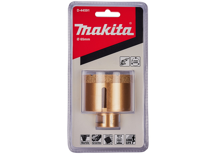Алмазная коронка M14 Vacuum brazed 65 мм MAKITA D-44591
