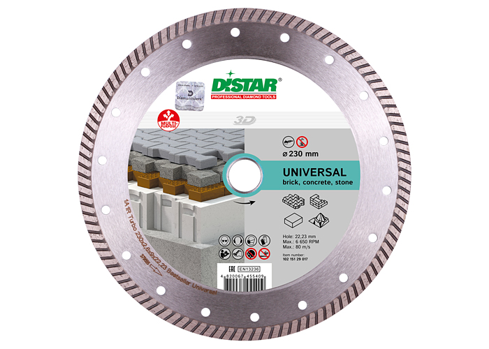 Алмазний диск DISTAR 1A1R Turbo 230 Bestseller Universal