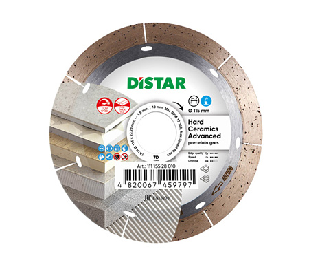 Алмазний диск відрізний DISTAR 1A1R 115x1,6/1,2x10x22,23 Hard ceramics Advanced