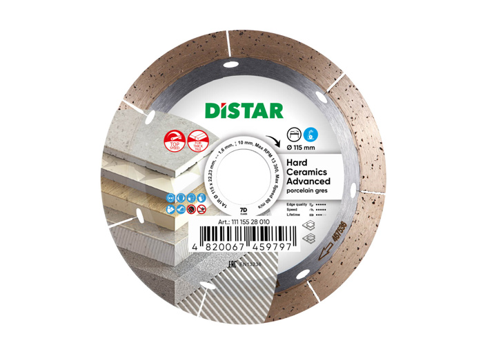 Алмазний диск відрізний DISTAR 1A1R 115x1,6/1,2x10x22,23 Hard ceramics Advanced
