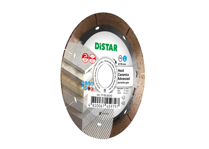Алмазний диск відрізний DISTAR 1A1R 115x1,6/1,2x10x22,23 Hard ceramics Advanced