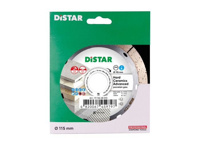 Алмазний диск відрізний DISTAR 1A1R 115x1,6/1,2x10x22,23 Hard ceramics Advanced