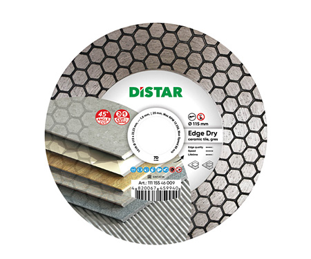 Алмазний диск відрізний DISTAR 1A1R 115x1,6/1,2x25x22,23 Edge Dry