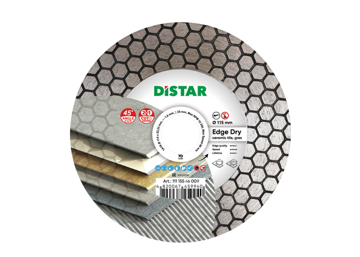 Алмазний диск відрізний DISTAR 1A1R 115x1,6/1,2x25x22,23 Edge Dry